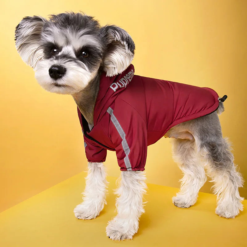 Chaqueta impermeable con forro polar cálido de invierno para perritos